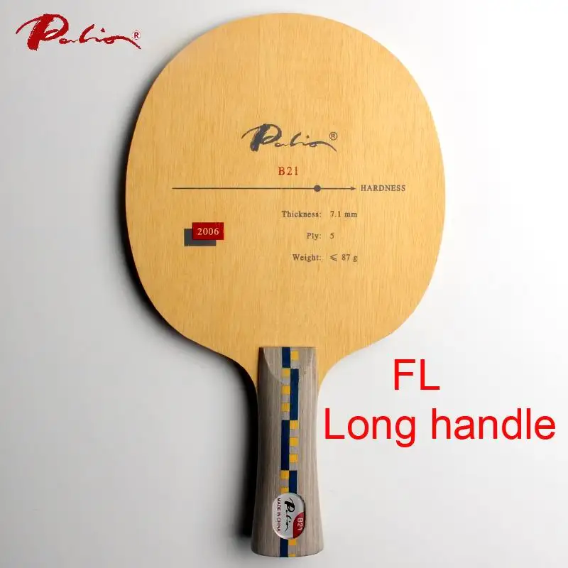 Palio, официальный B-21, лезвие для настольного тенниса, 5 слоев, из чистого дерева, для настольного тенниса, ракетка для игры в пинг-понг - Цвет: FL long handle