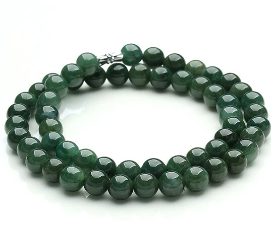 

0001385 Fine 100% Natural Chinese Jade&Jadeite Round Beads Necklace