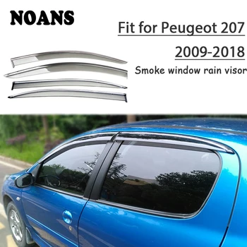 

NOANS 4pcs For Peugeot 207 2018 2017 2016 2015 2014 2013-2009 Accessories Auto Car Windows Sun Rain Visor Door Shield Trim