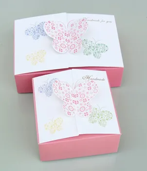 

11.4*11.4*5cm colorful butterfly decoration cake box biscuit packaging gift box 100piece\lot Free shipping