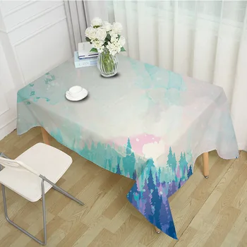 

Decorative Table Cloth Rectangular Party Banquet Outdoor Tablecloth Home Decor Table Cover Forest Graffiti Pattern ZM0003
