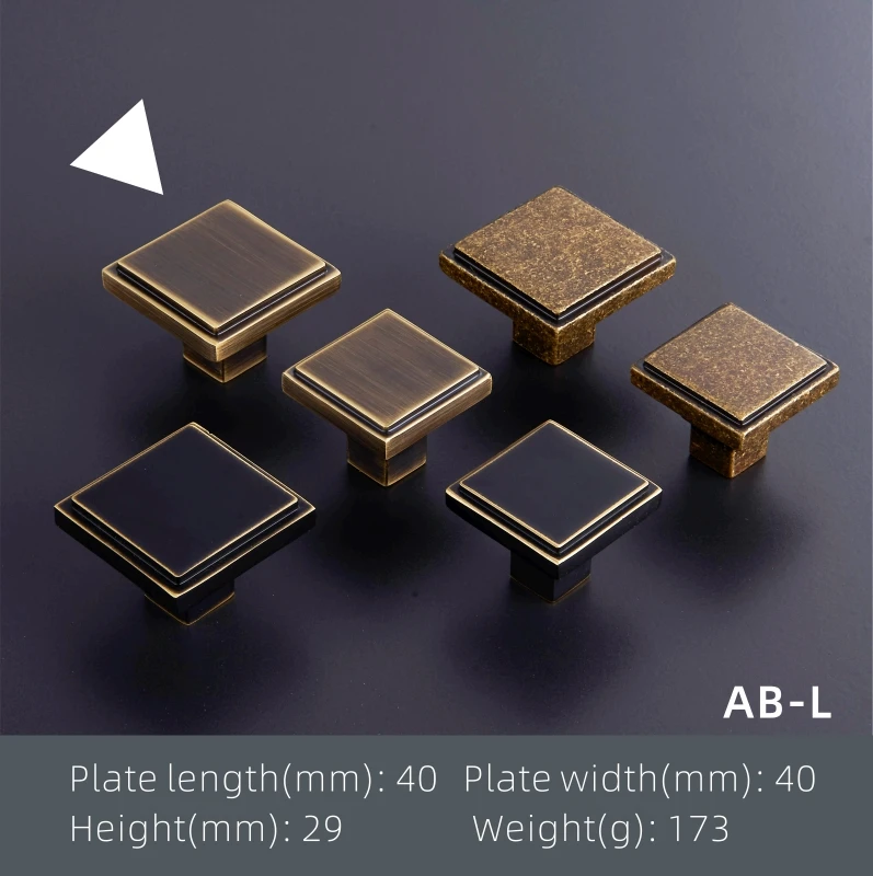 Dooroom латунные ручки мебели и шкафа Комод Шкаф Ящик Обувной Ящик Тянет современные черные античные ручки - Цвет: AB-L