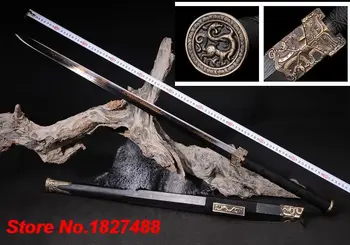 

Hand-made Chinese Sword 8 Side Folded Pattern Steel Blue Blade Grinding Sharp Han Jian Free Shipping