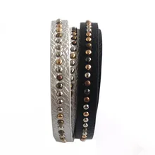 1m Fashion Jewelry Rivet Diamond Leather Cord Jewelry Finding For 10mm 5mm DIY Bracelets & Bangles Necklace Jewelry Making
