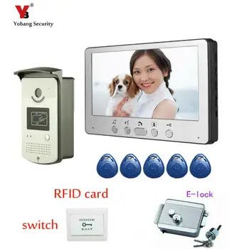 

Yobang Security 7 inch Video Intercom Door Bell With Camera+Rfid Unlock Electronic Lock Night Vision Device Home Phone Intercom