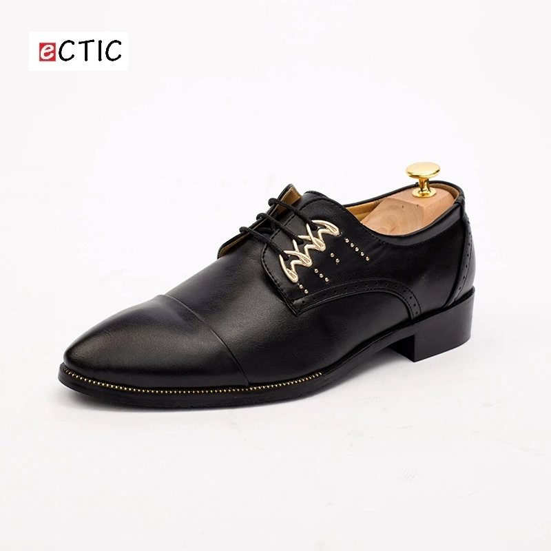 

Formal Elegant Men Dress Shoes Leather Black White Yellow Handsome Business Wedding Shoes Flats Pointed Toe Metalic Decoration