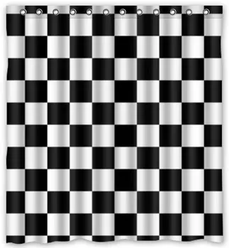 

BravoVision Custom Classic Black and White Plaid Waterproof Bathroom Shower Curtain 66"x 72"