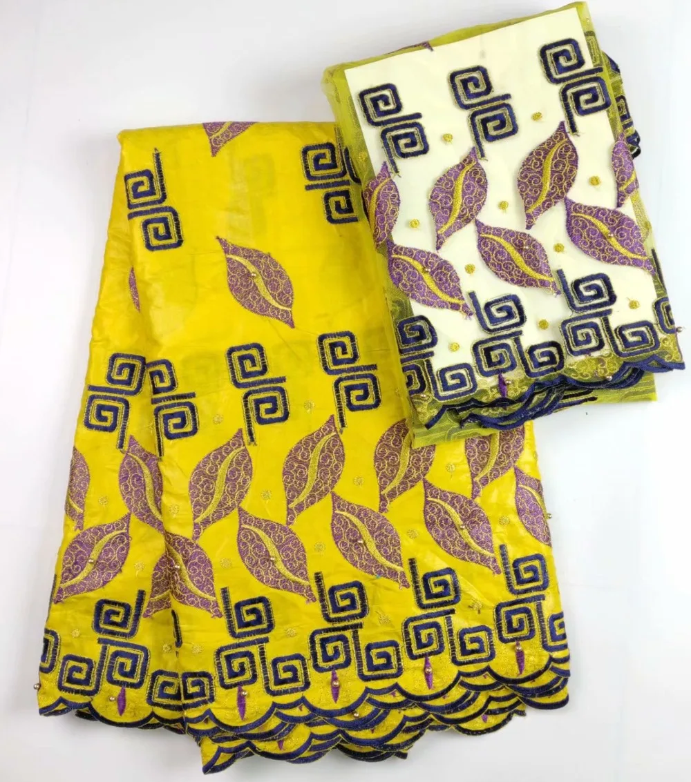 

African Bazin Riche Fabrics With 2 Yard Lace 2018 Latest African Bazin Riche Getzner Embroidered Jacquard Fabric
