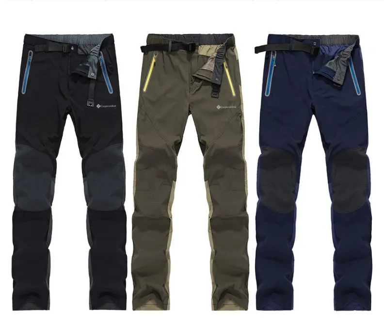 Men Outdoor Pants Waterproof UV Breathable Sport Splicing Cool Color