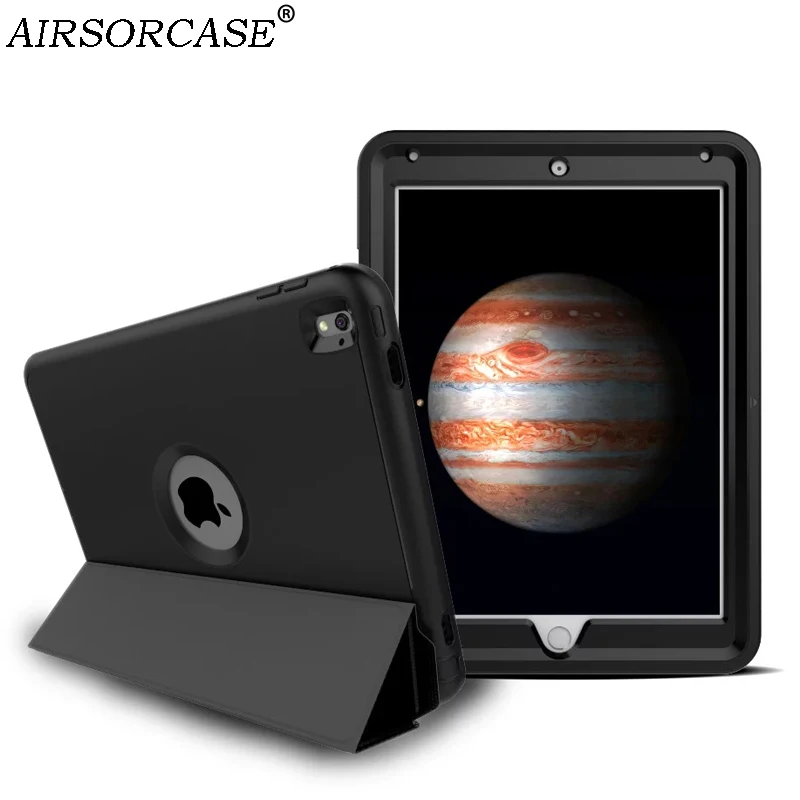 

9.7'' for Apple iPad Pro 9.7 (2016) Tablet Case for iPad Air 3 Shockproof Sleep Cover Hard PC Silicone Hybrid Stand Back Cover