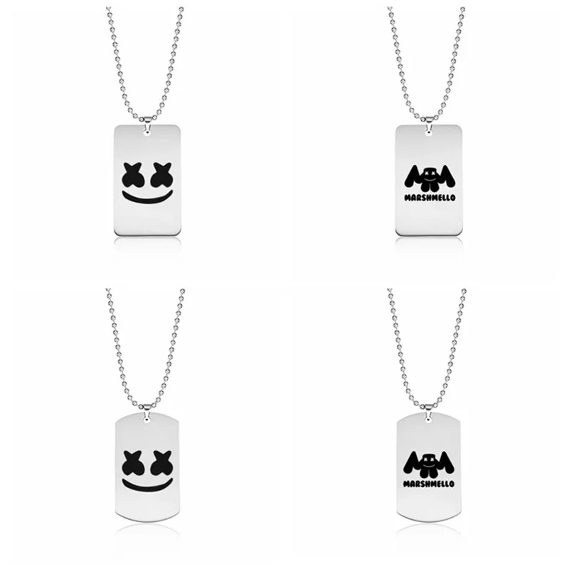 Wholesale Marshmello Dj Necklace Stainless Steel Engrave Watchband