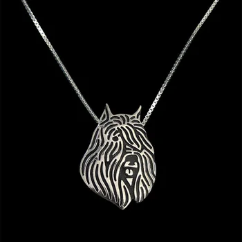 

Bouvier des Flandres (cropped ears) with black Enamel Pendant Necklace Hunger Games Necklace Women Best Friend Choker