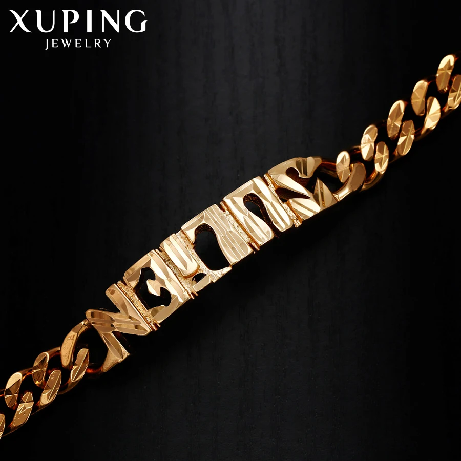 Xuping, модный простой золотистый позолоченный браслет, очаровательный стиль, браслеты для женщин, имитация ювелирных изделий, подарок на вечерние S70, 7-71735