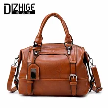 DIZHIGE Брендовая женская сумка в стиле Бостона, винтажные четыре ремня, сумки через плечо, женские сумки с блестками, Дизайнерские Сумки из искусственной кожи, женские сумки, новинка