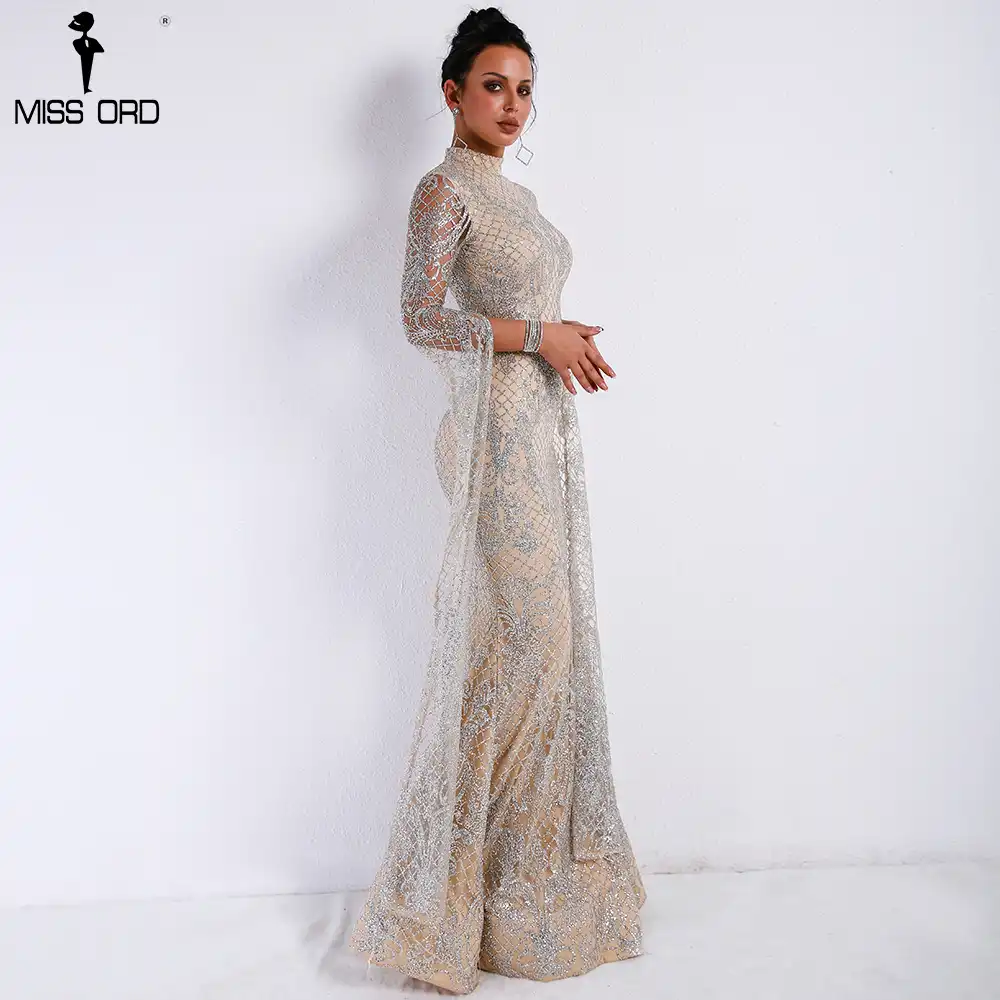 high neck sparkly dress