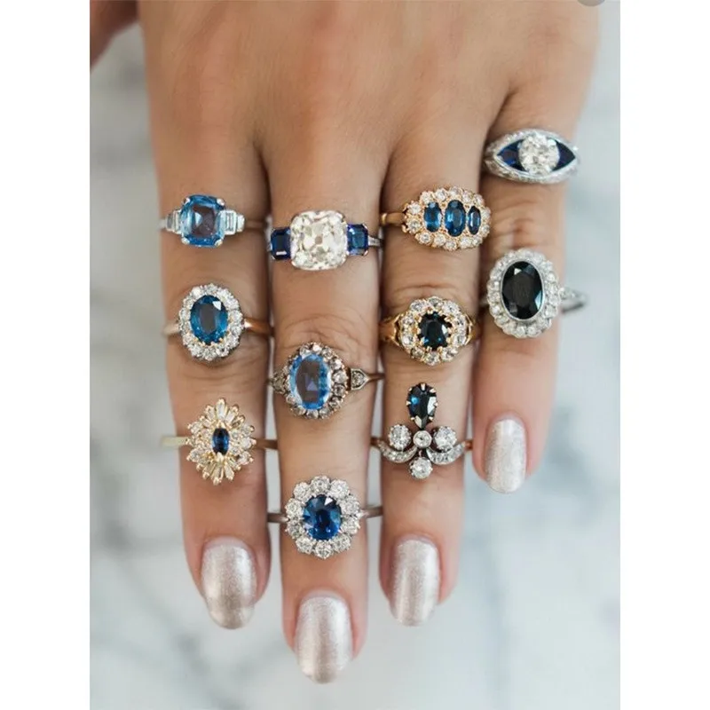 

11 PCS/Set Retro Flower Infinite Knuckle Rings For Women Vintage Geometric Pattern Crystal Rings Set Party Bohemian Jewelry 3109