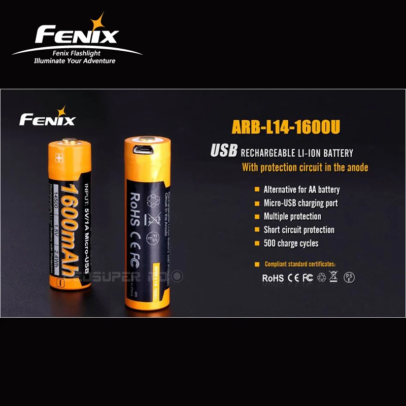 Factory Price Fenix ARB-L14-1600U 1600mAh USB Rechargeable Li-ion Battery with Short Circuit Protection цена Factory Price Fenix ARB-L14-1600U 1600mAh USB Rechargeable Li-ion Battery with Short Circuit Protection цены онлайн