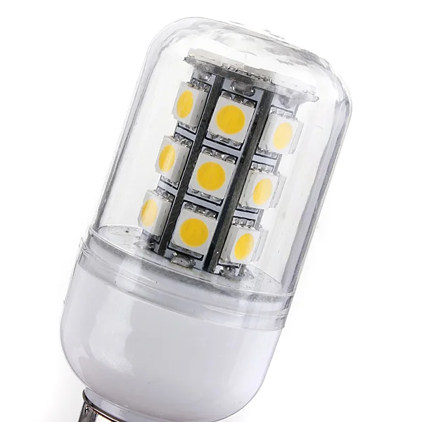 Цена E14 3W 350LM 27 Светодиодный 5050-SMD энергосберегающий Чистый теплый белый светильник кукурузы лампа AC/DC12V