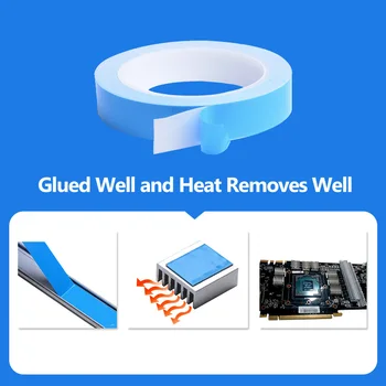 Cinta adhesiva conductora térmica para disipador de calor, Cinta de transferencia de doble cara de 8mm, 10mm, 12mm y 20mm de ancho, 5m y 10m por rollo 2