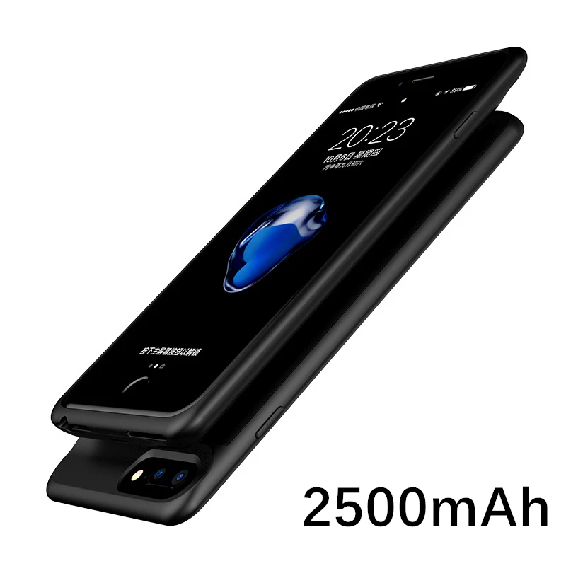 4,7 ''2500 мА/ч, Батарея Зарядное устройство чехол для iPhone 6, 6 S, 7, 8, источник питания чехол для iphone 8 7 6 Plus телефона Батарея полиуретан) и силикона с откидной Чехол - Цвет: Black