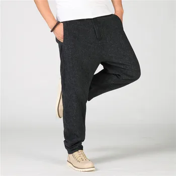 

Men's New Hip-Hop Large size waist Denim trousers Men's Sanding plus fertilizer Loose Gray jeans Men's Casual pants Size 30-46