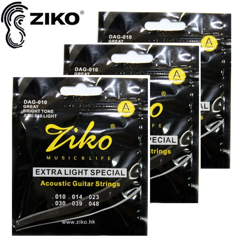 

ZIKO 010-048 Acoustic Guitar strings DAG-010 guitar parts musical instruments guitar Accessories 3sets