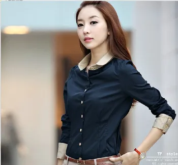 

Spring Autumn 2019 New Women OL Long Sleeve Shirt & Blouse Feminine Professional Tops & Shirt