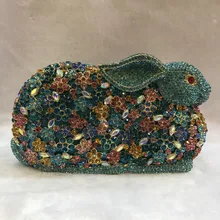 XIYUAN в форме кролика Сумочка-клатч с украшением в виде кристаллов вечерняя сумочка; BS010 s Для женщин для свадебных торжеств, декорированная стразами вечерняя сумочка; BS010 праздник женские вечерние кошелек MINAUDIERES