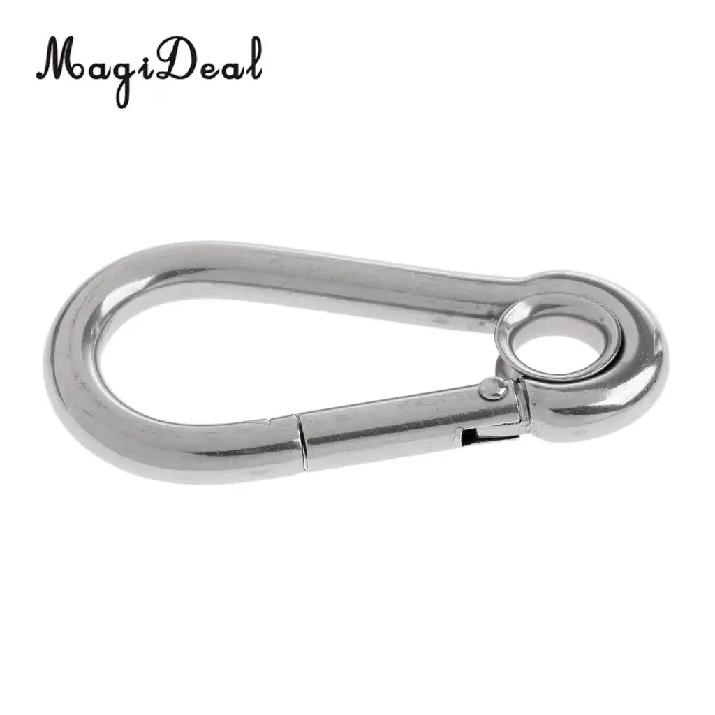 Durable Stainless Steel Climbing Spring Carabiner Clip Hook with Eye for Climbing/ Hiking/ Camping/ Outdoor