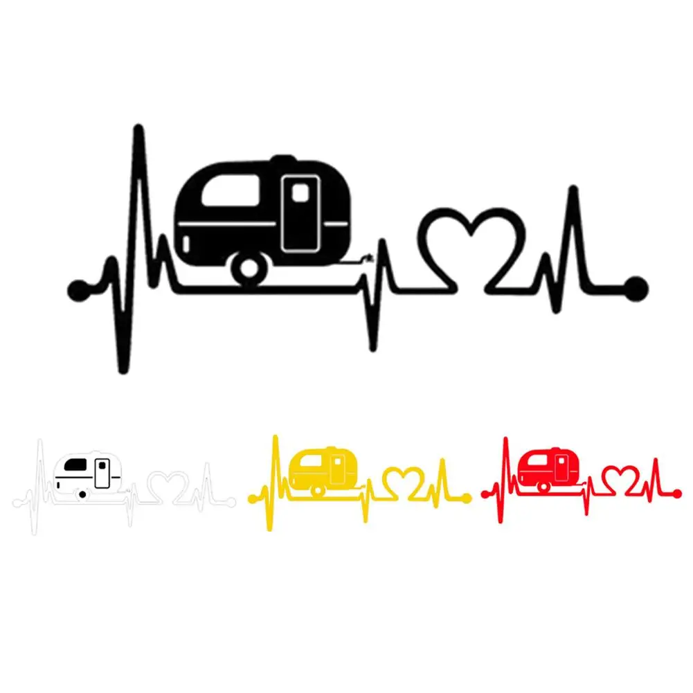 Car Sticker Cartoon Caravan Heart Shaped Jumping Shape Creative