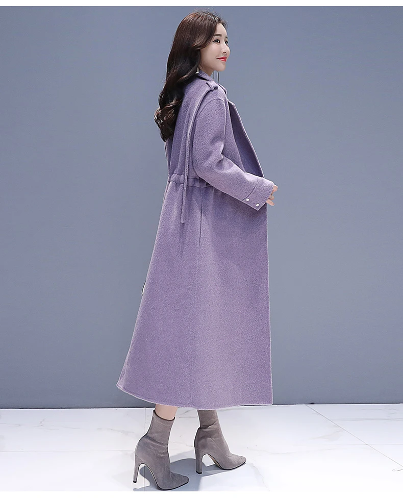 YuooMuoo, высокое качество, Длинная шерстяная Женская куртка, пальто, брендовый дизайн, теплое зимнее шерстяное пальто размера плюс, женское кашемировое пальто, верхняя одежда