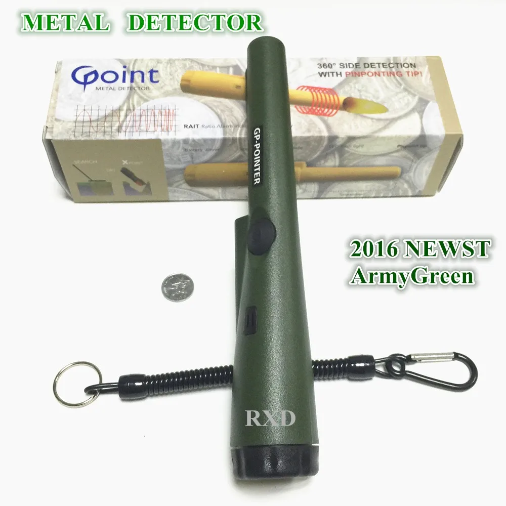 

2019 hot sell metal detector GP-pointer gold detector high sensitivity Static Detection Russia Army Green color with Bracelet