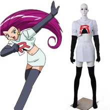 Equipo Rocket Jesse Cosplay mujeres Juego Pocket Monster 4 unidades Cosplay Fantasia Anime Cospaly de Halloween Ropa