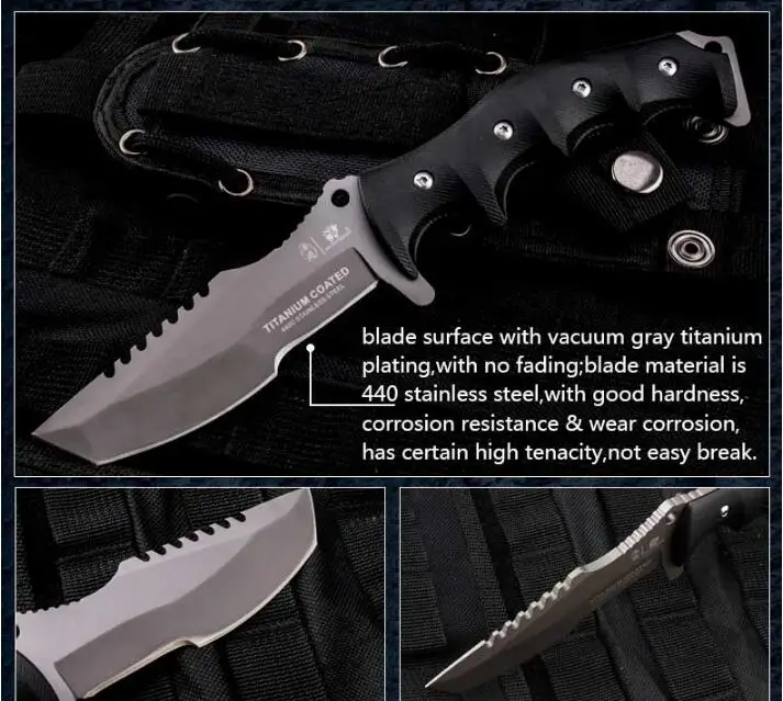 HX открытый 440C Клинок K10 ручка фиксированный нож KYDEX футляр для выживания на