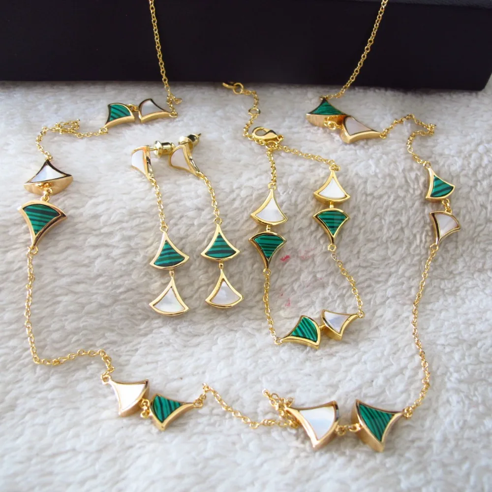 

2019 New Party jewelry colored stone GEOMETRIC NECKLACE AND EARRINGS bracelets full jewelry sets for women