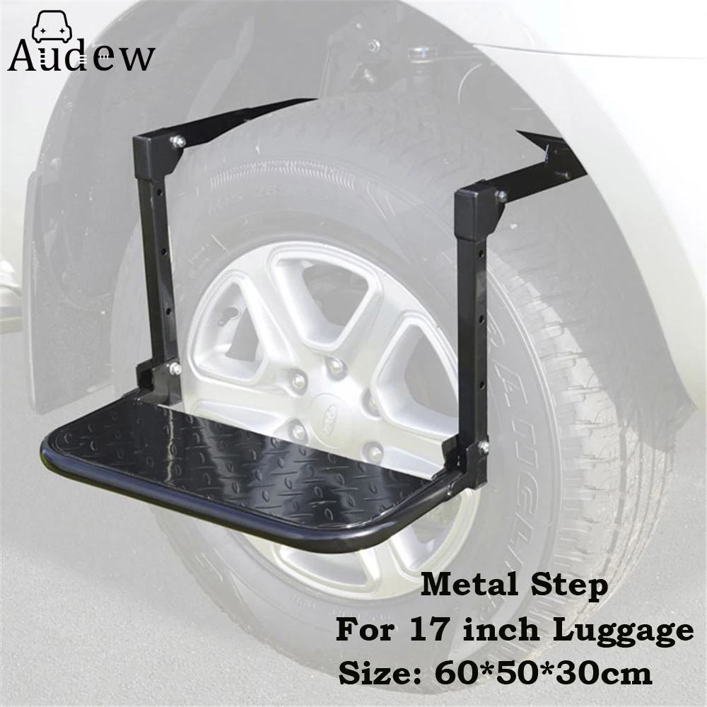 

Metal Tire Wheel Step Folding Pedal Stair Ladder for Car SUV MPV Roof Racks Bike Luggage