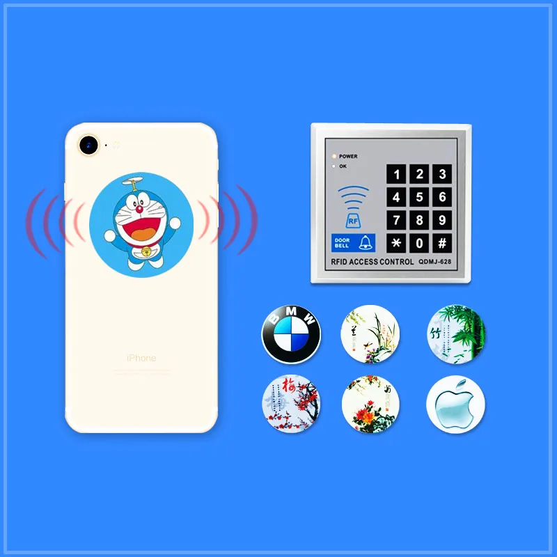 

(4 pcs/lot) RFID 125Khz T5577 Writable EM4305 Anti Metal Interference Cartoon Tags Stickers Proximity Card Label For RFID Copier