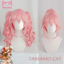

AniHut Tamamo No Mae Wavy Curly Ver Fate Grand Order Cosplay Wig Synthetic Pink Women Hair FGO Cosplay Halloween Costumes Hair