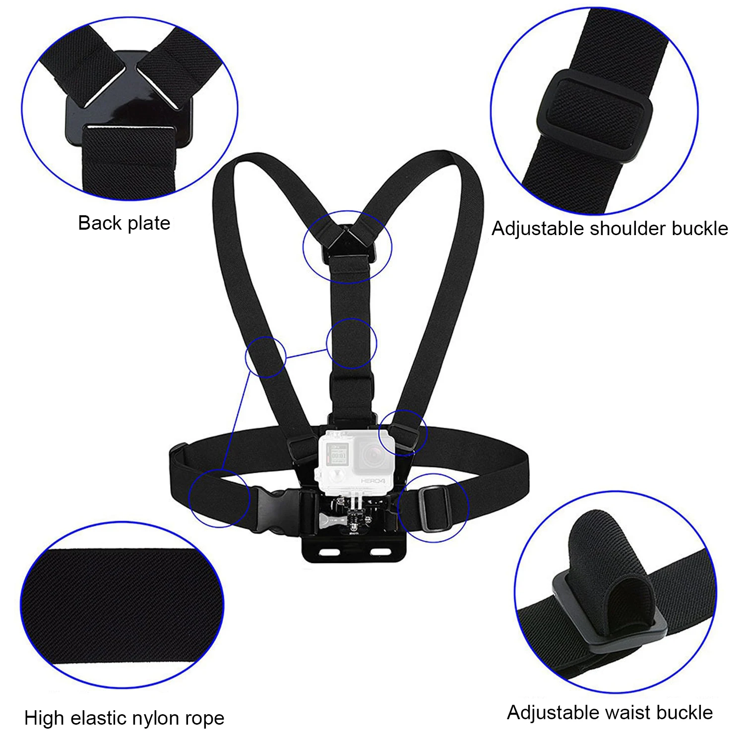 Gosear 4 шт. комплект аксессуаров с головкой подбородка нагрудный ремень J-Hook для GOPRO Спортивная экшн-камера Дайвинг Surfriding Велоспорт