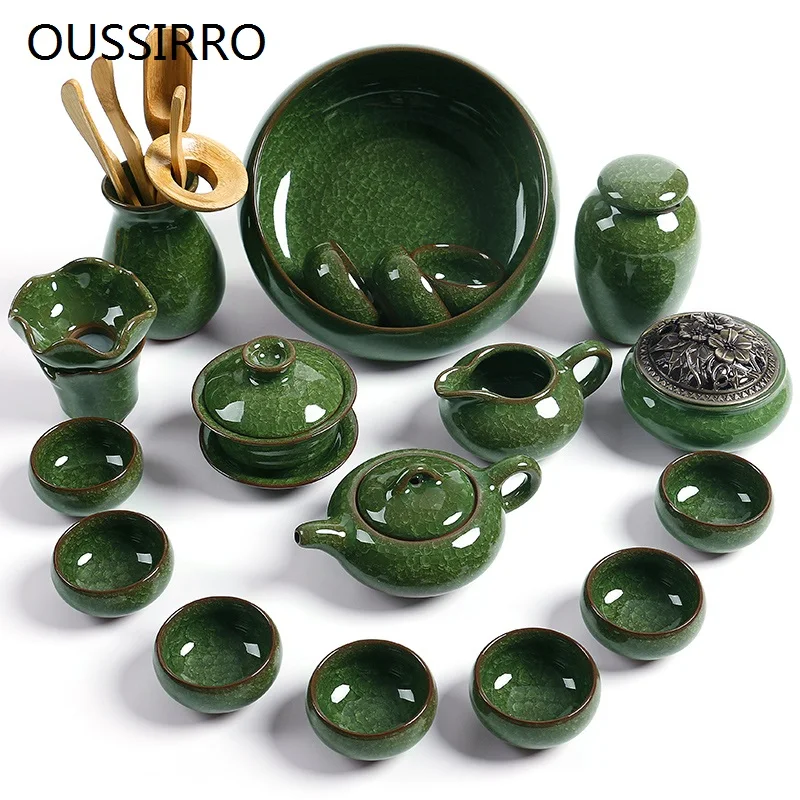 OUSSIRRO Celadon изысканный керамический чайный набор Chnia Bouns кунг фу чайник Gaiwan Tureen
