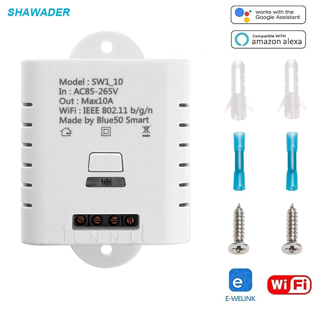 

Wirelss Smart Wifi Switch Home Universal Wlan WeLink App Share Timing Remote Control Work with Alexa Google Assistant IFTTT