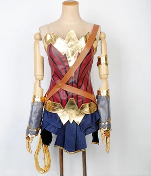 

Kid Diana Prince Cosplay Crown Top Skirt Belt Bracer Lasso of Truth 9 Pcs Set Halloween Superhero Cosplay Costumes