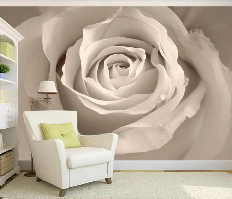 Ручная роспись маслом с белой розой 3D обои-фон для декорирования росписи