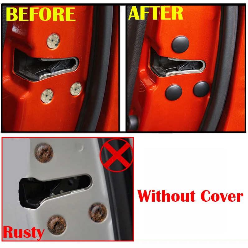 Car Door Lock Screw Protector Cover for Hyundai Tucson Elantra Creta IX25 IX35 Sonata Solaris Santa Fe I30 Accent Creta Azera car door lock cover,car door cover,car interior accessories,car exterior accessories