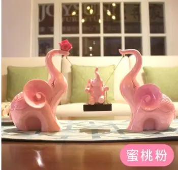 

24cm New Resin Wedding Objects Creative Romantic Elephant Decoration Gift
