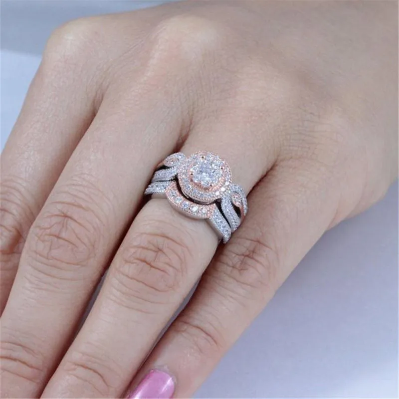 Mostyle AAA+ круглое циркониевое кольцо с тонкой резьбой, набор свадебных филигранных колец для женщин, рождественский подарок, Anel