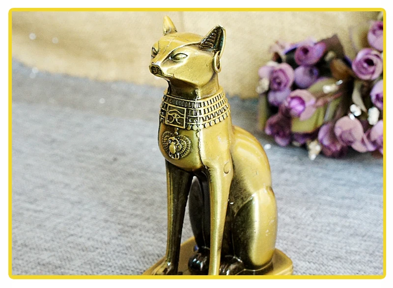 Металлический сплав ручной работы гальванический Ретро египетский кот модель орнамент египетские миниатюрные фигурки домашний Декор Аксессуары подарок