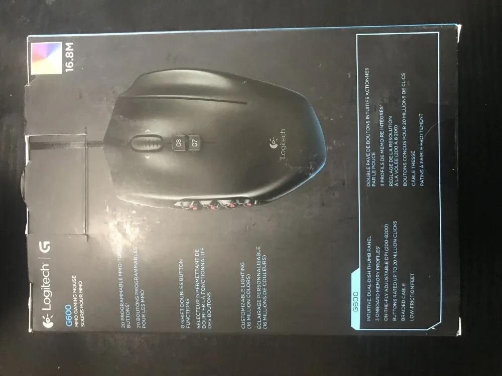 Игровая мышь logitech G600 MMO с RGB подсветкой и 20 программируемыми кнопками