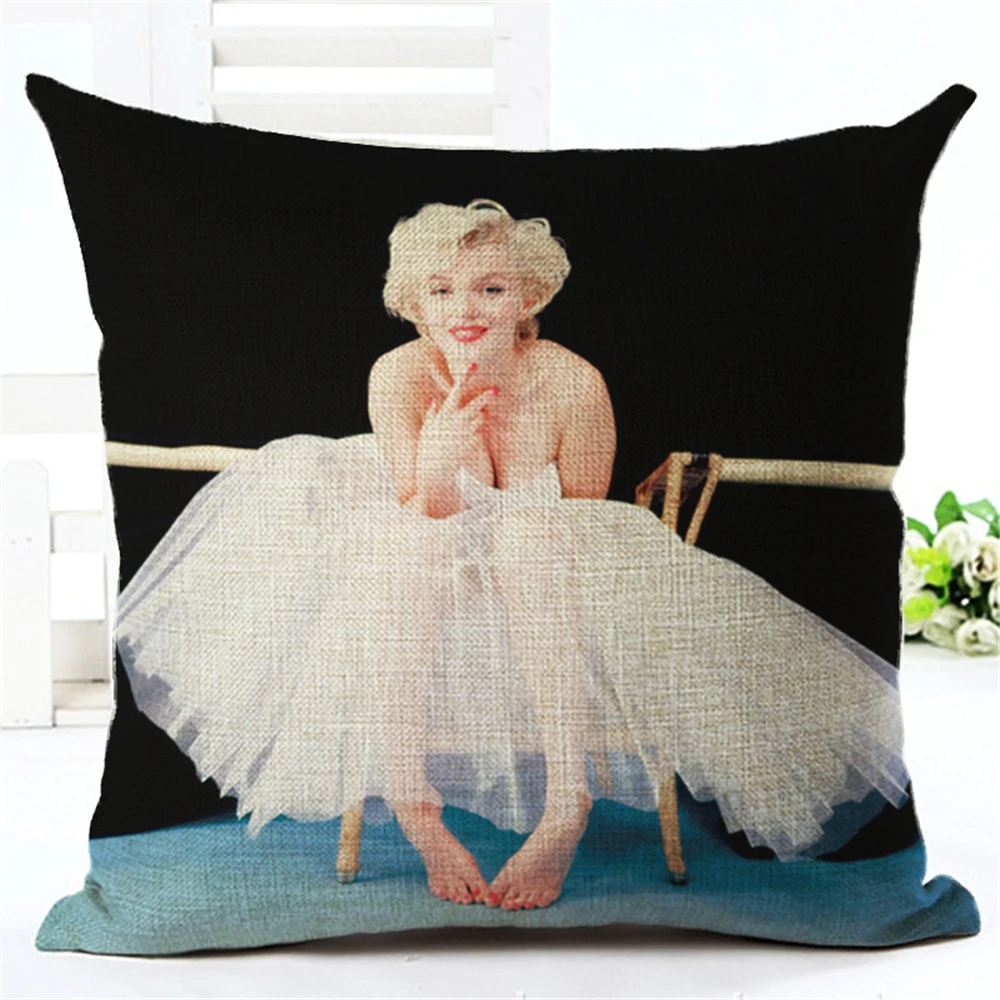 Sexy-Goddess-Series-Linen-Cotton-Cushion-Cover-Audrey-Hepburn-Pillow-Case-Marilyn-Monroe-Customizable-Soft-Bed