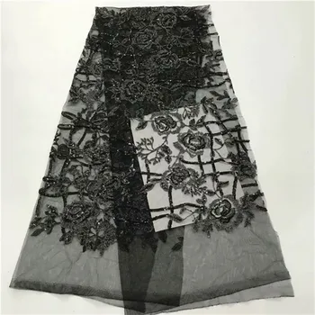 

The latest African lace fabric 2019 mesh lace fabric high-quality Nigerian sequins embroidery French lace fabric wedding-YF12